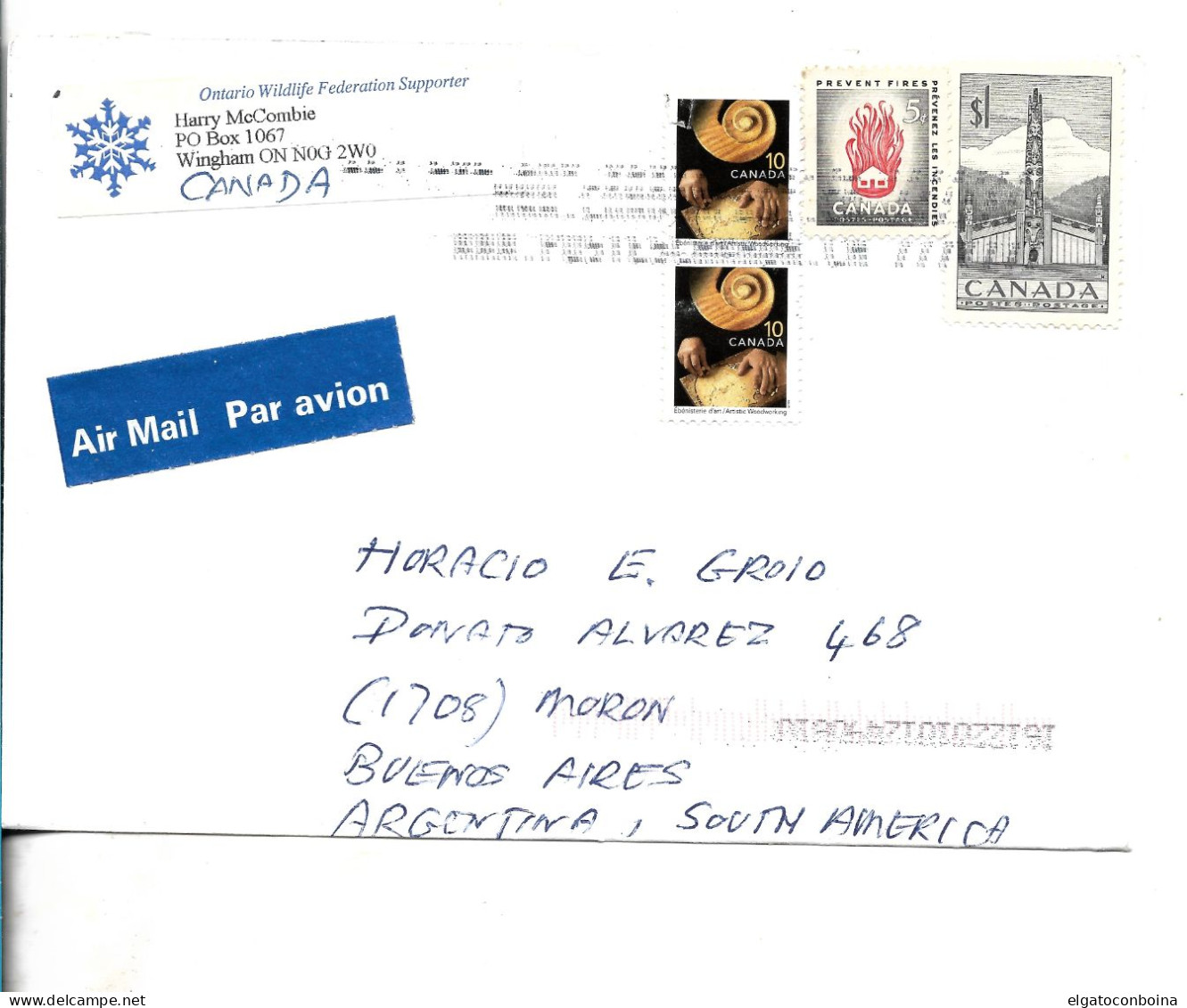 CANADA CIRCULATED COVER NATIVE AMERICAN ARTCRAFTS MONUMENTS POSTED COVER - Postal History