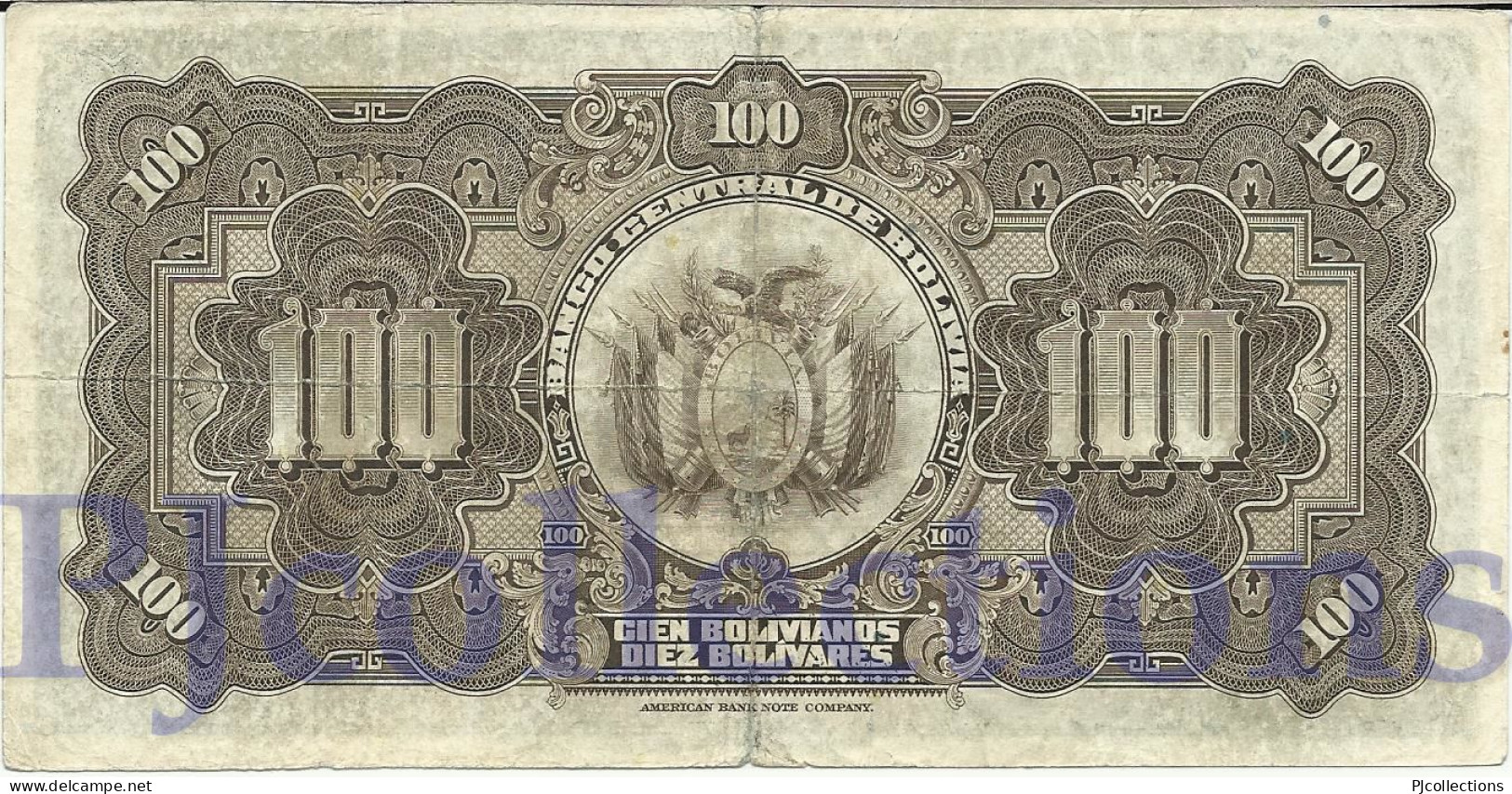 BOLIVIA 100 BOLIVANOS 1928 PICK 125a FINE - Bolivië