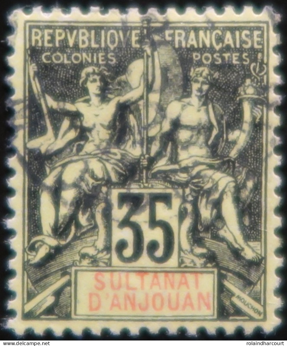 R2141/2 - 1900/1907 - COLONIES FRANÇAISES - ANJOUAN - N°17 - LUXE - CàD - Oblitérés