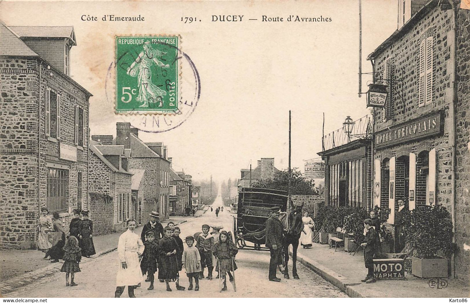 Ducey * La Route D'avranches * Hôtel De La Poste LERICOLAIS * Diligence * Villageois - Ducey