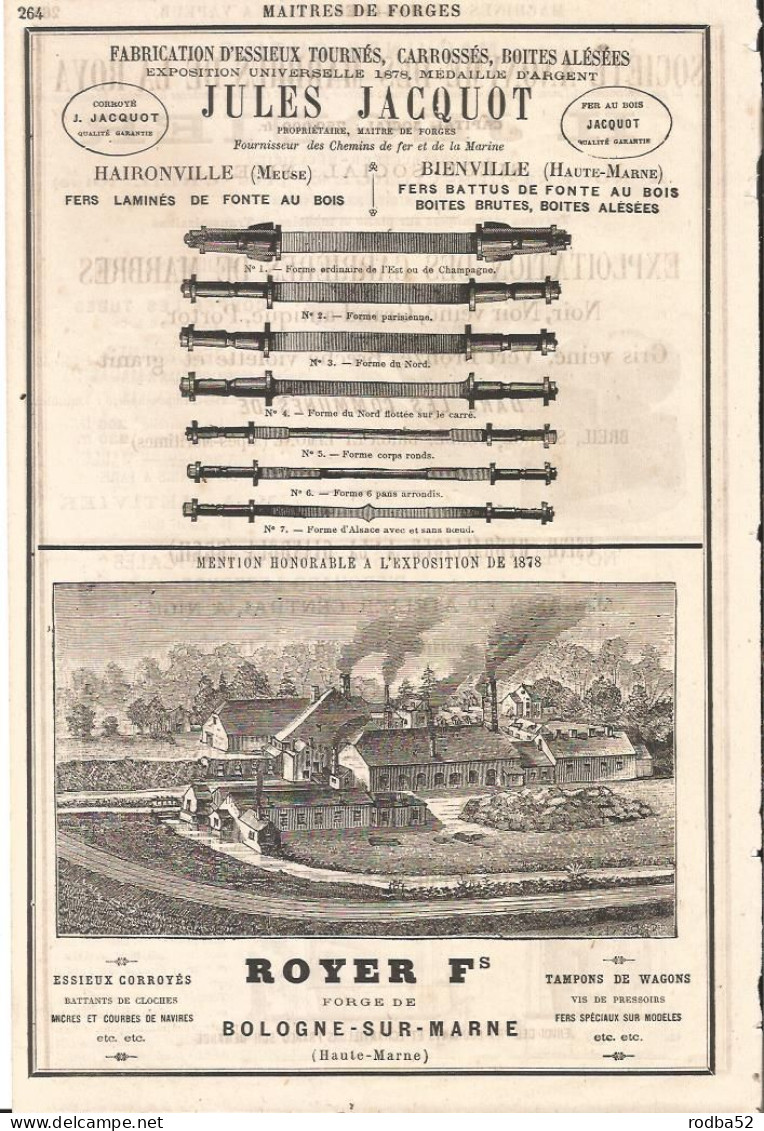 Publicité Ancienne Machines Outils Jequier  Nogent Vierges Machines Vapeur Edouard Lefebvre Jules Jacquot Bienville 52 - Pubblicitari