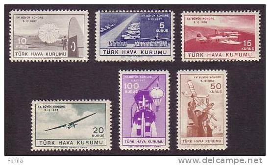 1957 TURKEY 15TH GRAND CONGRESS OF THE TURKISH AIR ASSOCIATION MINT WITHOUT GUM - Charity Stamps