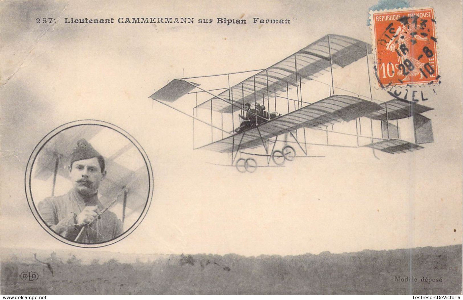 TRANSPORTS - Aviation - Lieutenant Cammermann Sur Biplan Ferman - Carte Postale Ancienne - Piloten