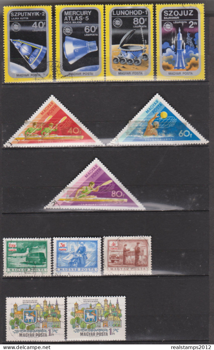 HUNGRIA - 1969/1973/1975 - Lote De 12 Selos  * MH Com Goma Original E Marca De Charneira - Verzamelingen