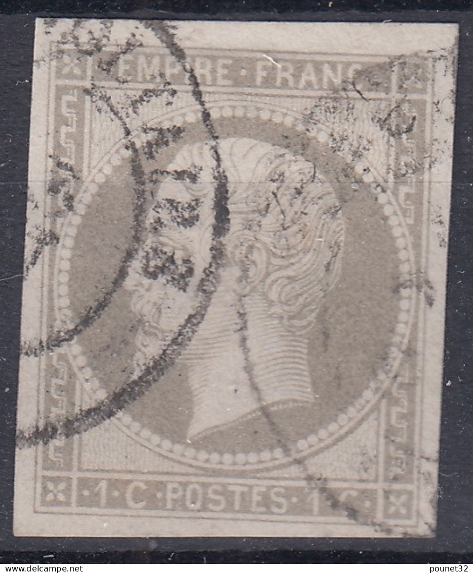 FRANCE : RARE ESSAI DE L'EMPIRE 1c GRIS AVEC OBLITERATION  - TB MARGES - Proofs, Unissued, Experimental Vignettes