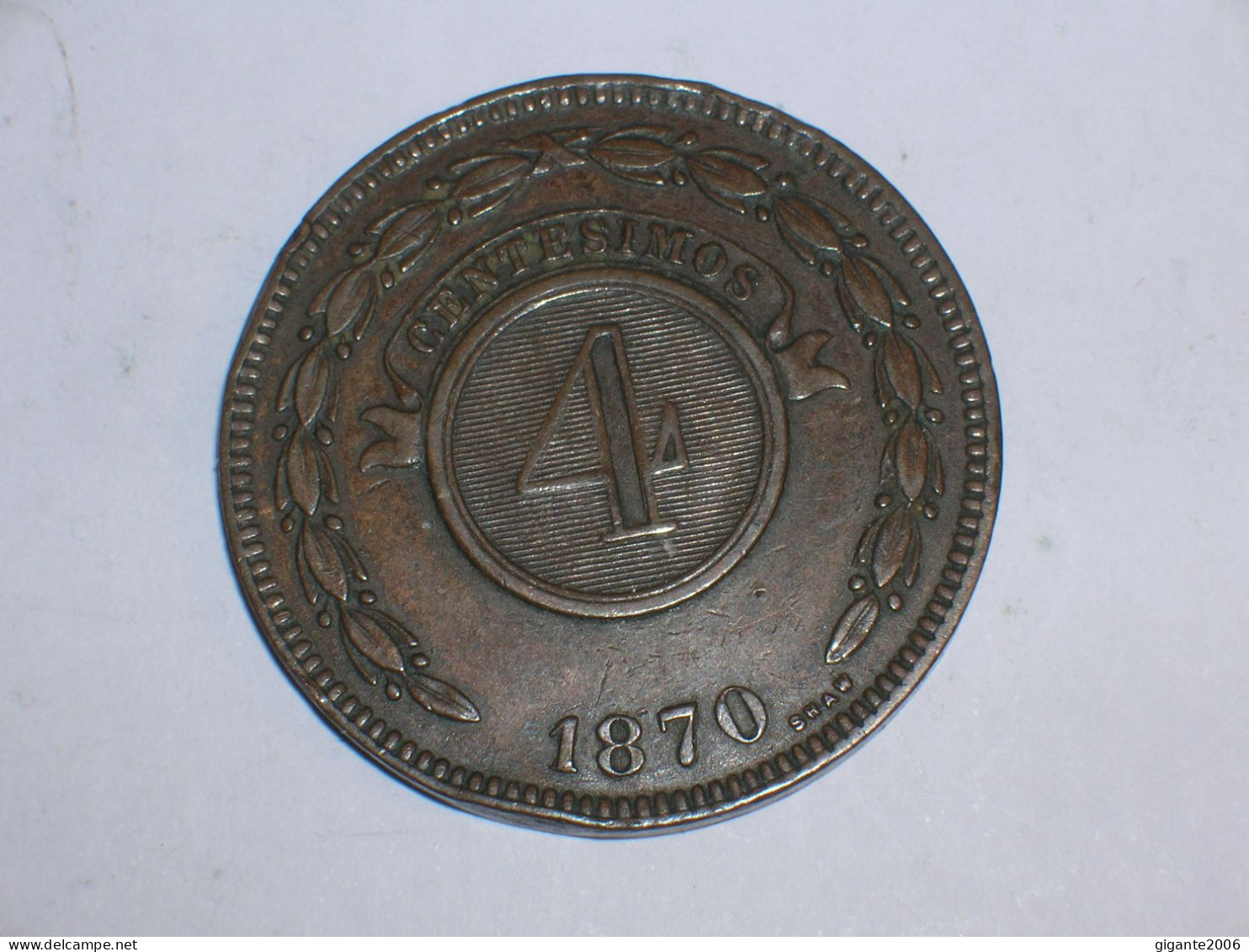 Paraguay 4 Centesimos 1870 (13798) - Paraguay