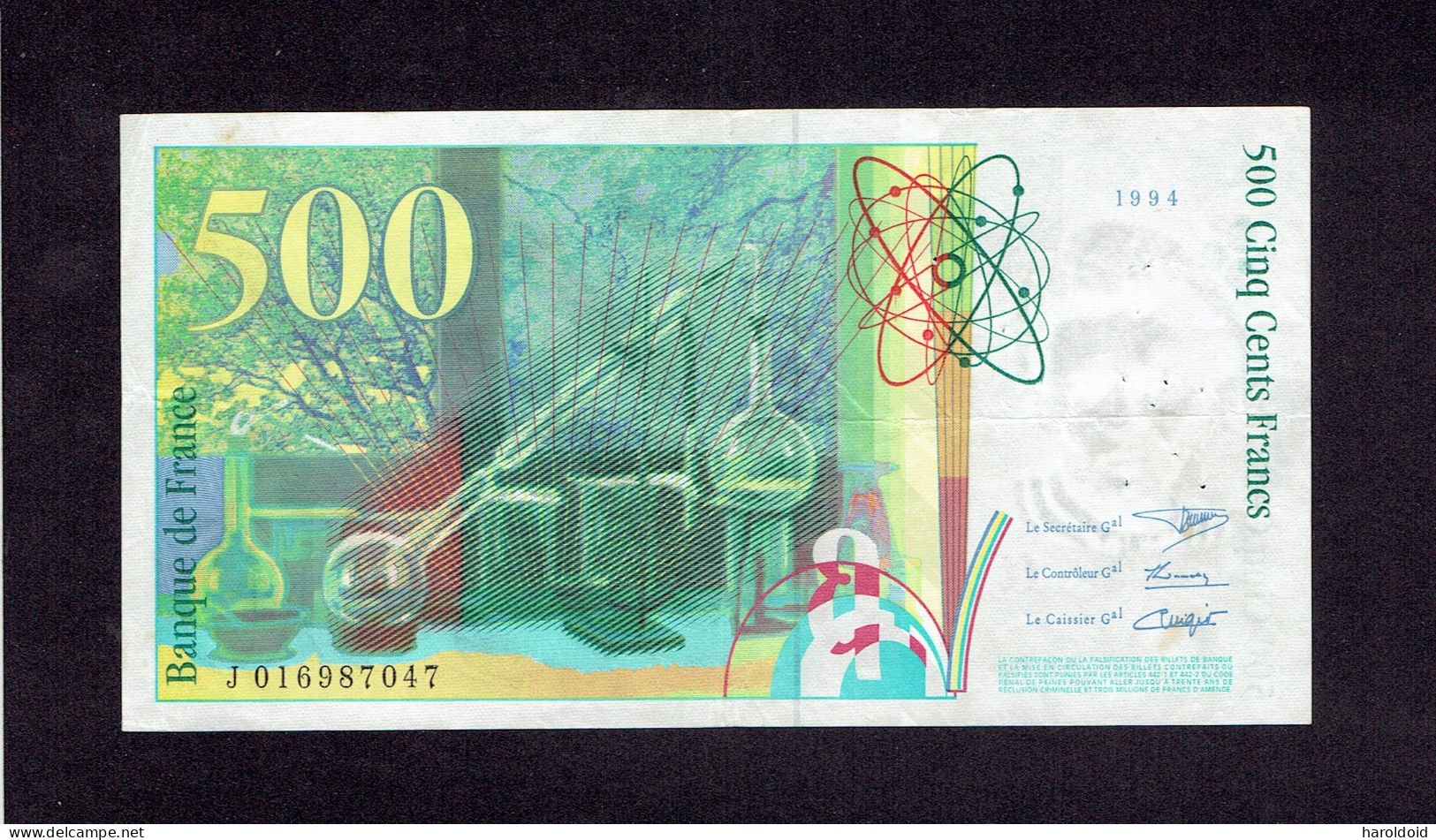 BILLET 500F PIERRE ET MARIE CURIE - 1994 - 500 F 1994-2000 ''Pierre En Marie Curie''