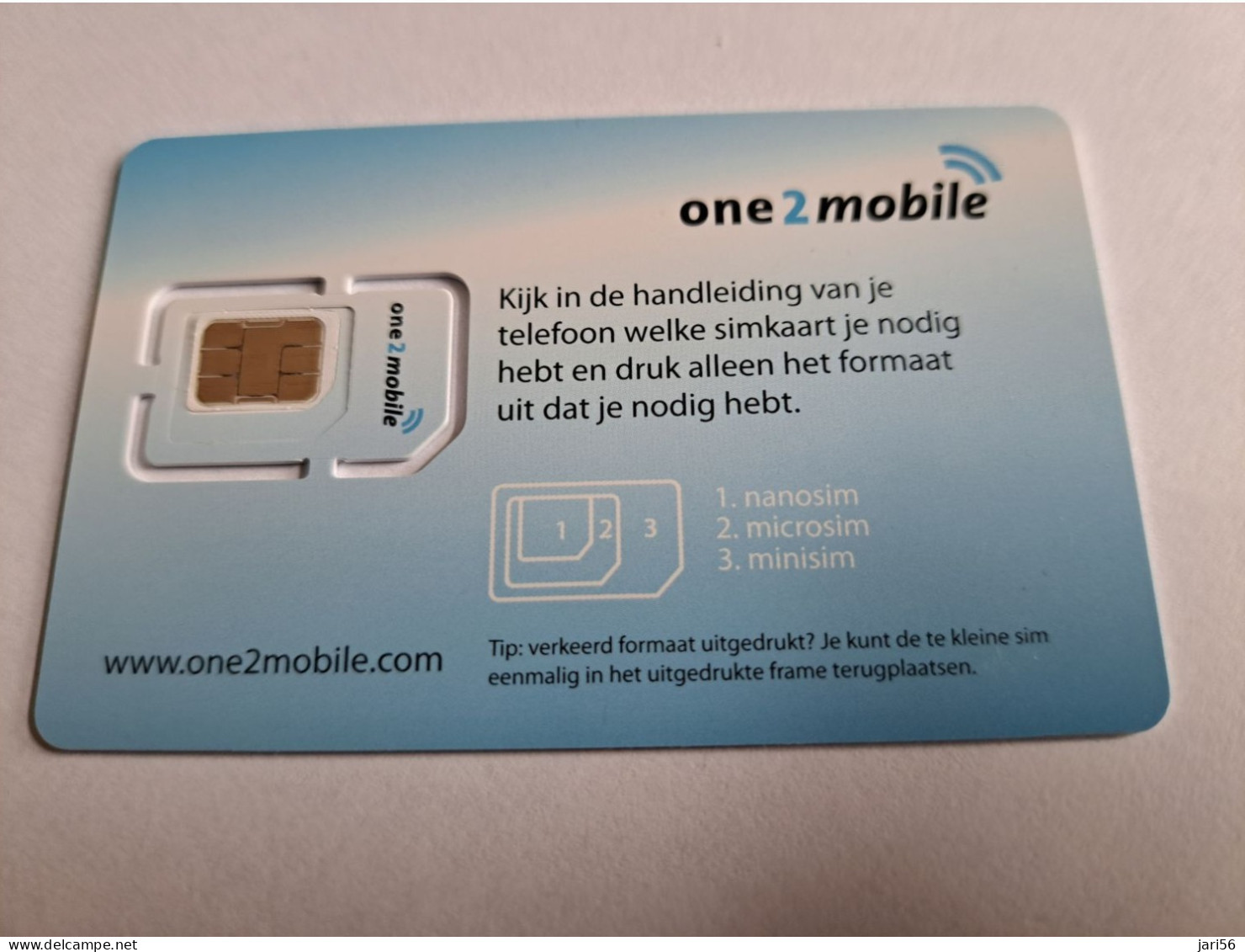 NETHERLANDS GSM SIM  CARD  /ONE 2 MOBILE / DIFFICULT CARD     ( DIFFERENT CHIP) MINT     ** 12956** - [3] Sim Cards, Prepaid & Refills