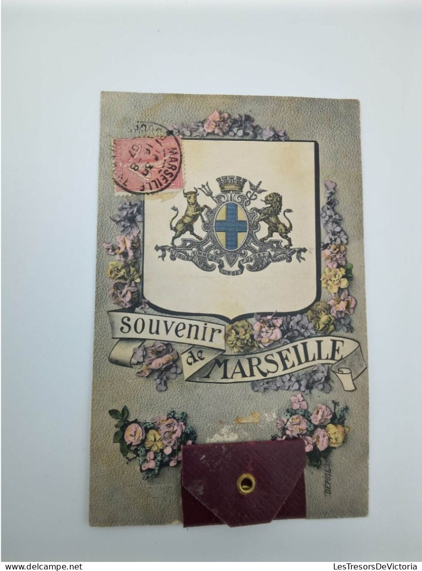 Fantaisies - Carte Système - Souvenir De Marseille - Carte Postale Ancienne - Dreh- Und Zugkarten