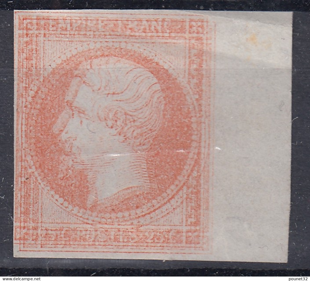 FRANCE : RARE ESSAI DE L'EMPIRE 25c ORANGE DOUBLE IMPRESSION - A VOIR - Proofs, Unissued, Experimental Vignettes