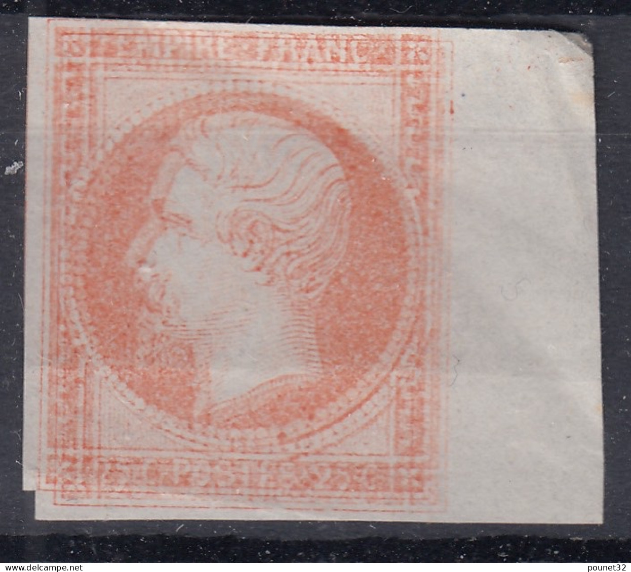 FRANCE : RARE ESSAI DE L'EMPIRE 25c ORANGE DOUBLE IMPRESSION - A VOIR - Proofs, Unissued, Experimental Vignettes