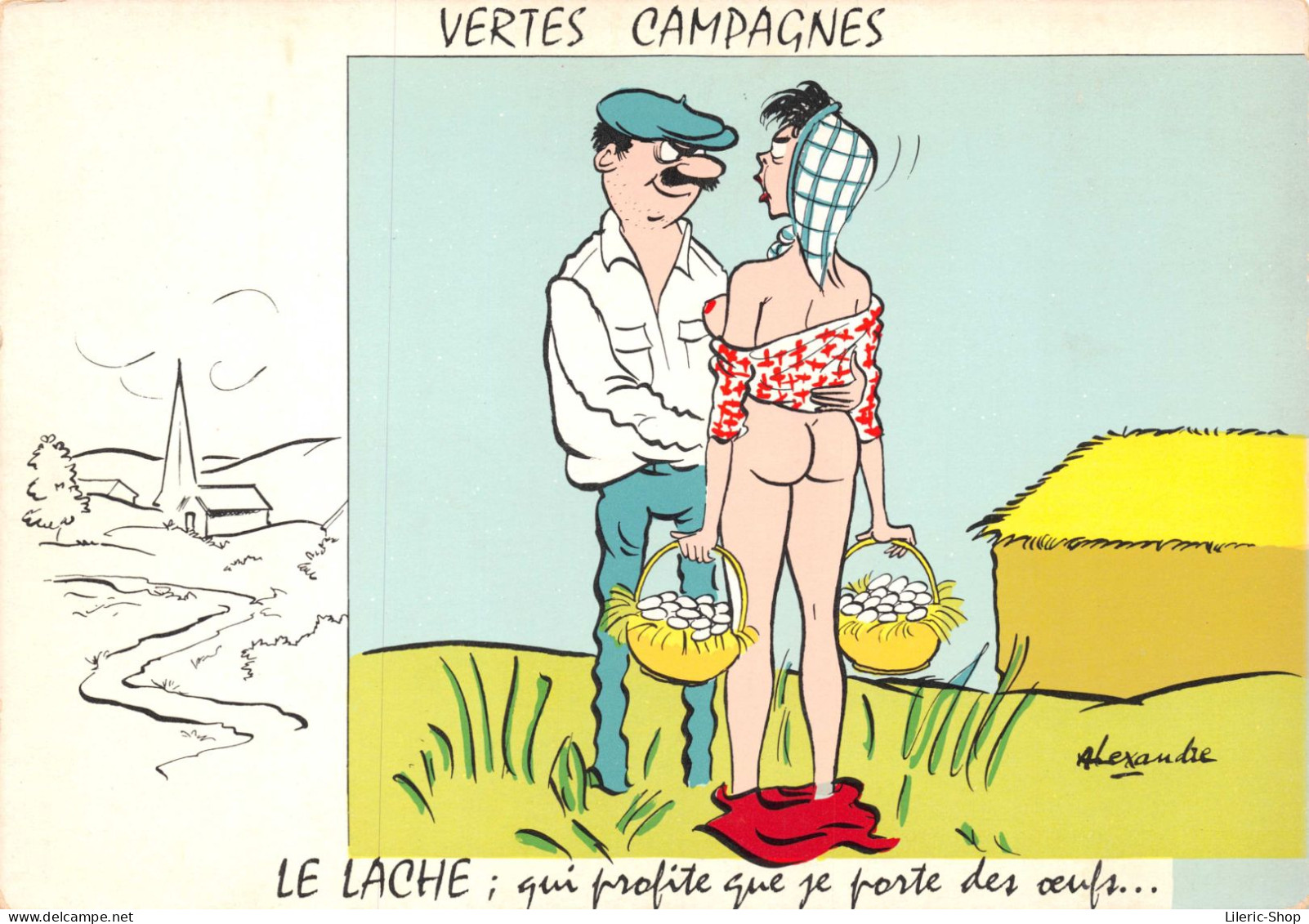 HUMOUR GRIVOIS - Illustration Signée Alexandre - Vertes Campagnes - Le Lâche  Cpsm GF - Humour