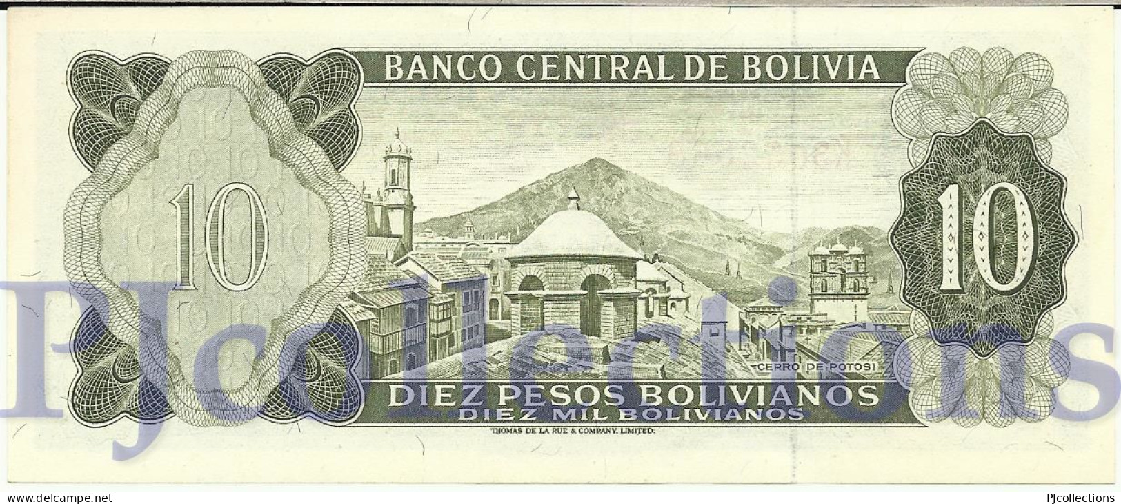 BOLIVIA 10 BOLIVANOS 1962 PICK 154a UNC - Bolivie