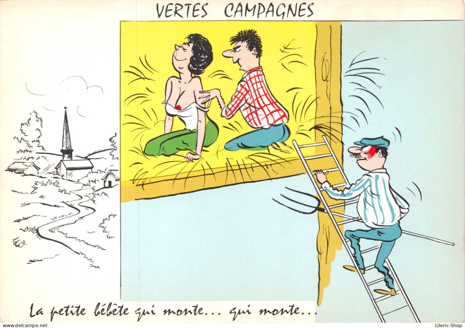 HUMOUR GRIVOIS - Illustration Signée Alexandre - Vertes Campagnes - "La Petite Bête Qui Monte". Cpsm GF - Humour