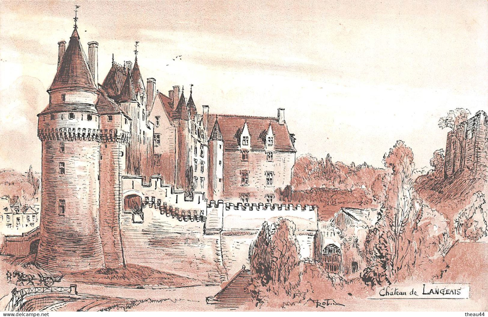 Illustrateur " ROBIDA " - Lot de 12 cpa des Chateaux de la Loire - Blois, Amboise, Langeais, Luynes, Chambord, Loches...