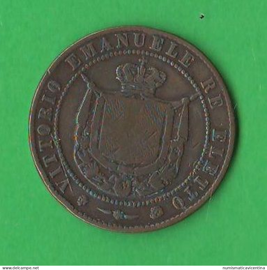 Italie 5 Cents 1859 Tuscany King Vittorio Emanuele II° Copper Coin Italia 5 Centesimi 1859 Rè Eletto - Toscana