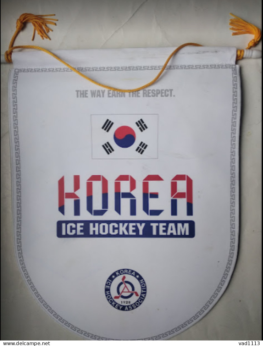 Official Pennant Of The South Korea Ice Hockey Federation. - Otros & Sin Clasificación