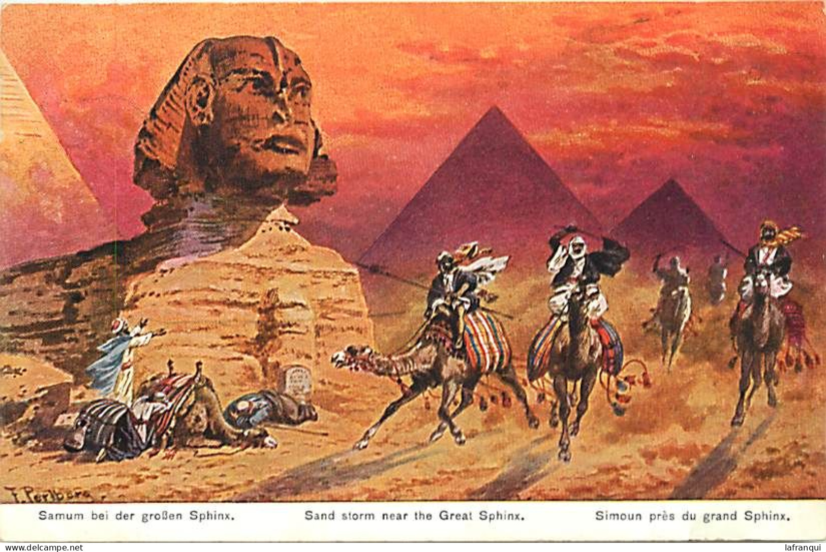 Pays Div-ref CC780-egypte -egypt -illustrateurs-illustrateur Perlberg -orientalisme -orient -simoun Pres Du Grand Sphinx - Sphynx