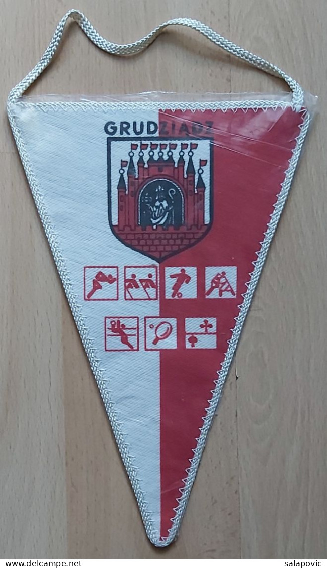 GKS Olimpia Grudziadz Poland Football Club Soccer Fussball Calcio Futbol Futebol PENNANT, SPORTS FLAG ZS 4/17 - Habillement, Souvenirs & Autres