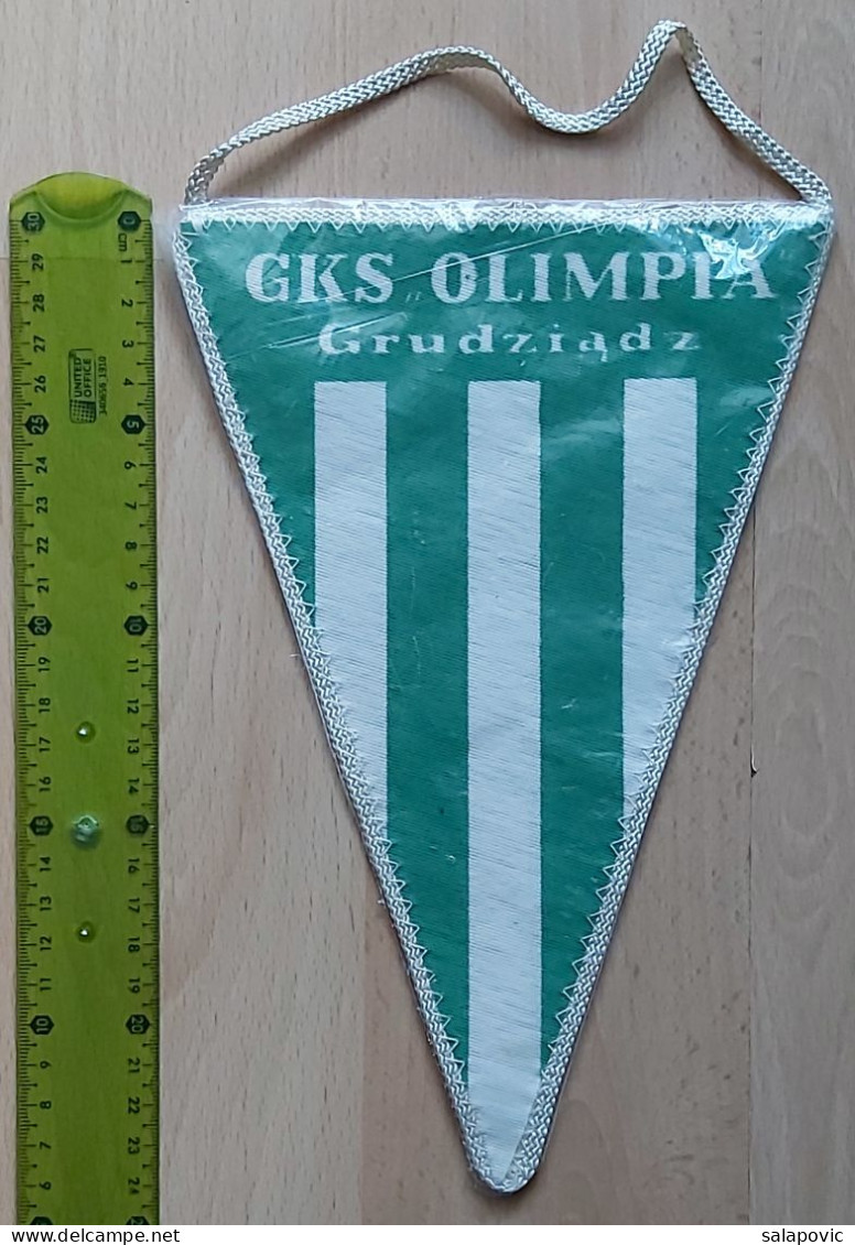 GKS Olimpia Grudziadz Poland Football Club Soccer Fussball Calcio Futbol Futebol PENNANT, SPORTS FLAG ZS 4/17 - Kleding, Souvenirs & Andere