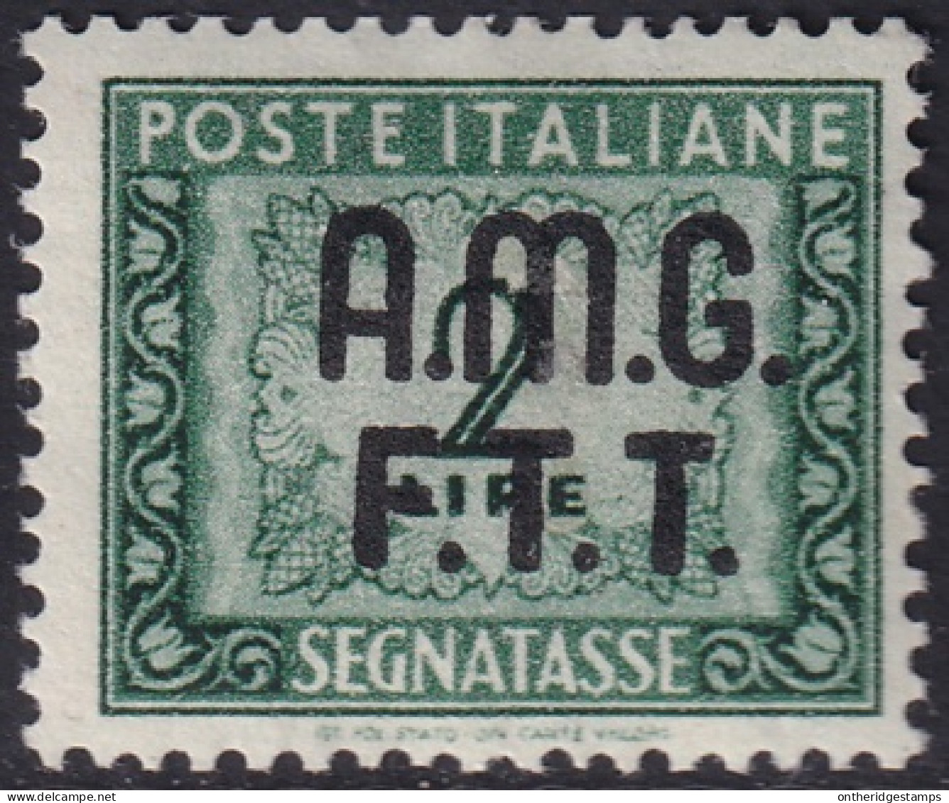 Trieste Zone A 1947 Sc J2 Sa S6f Postage Due MNH** Variety Overprint Offset (decalco) On Gum - Portomarken