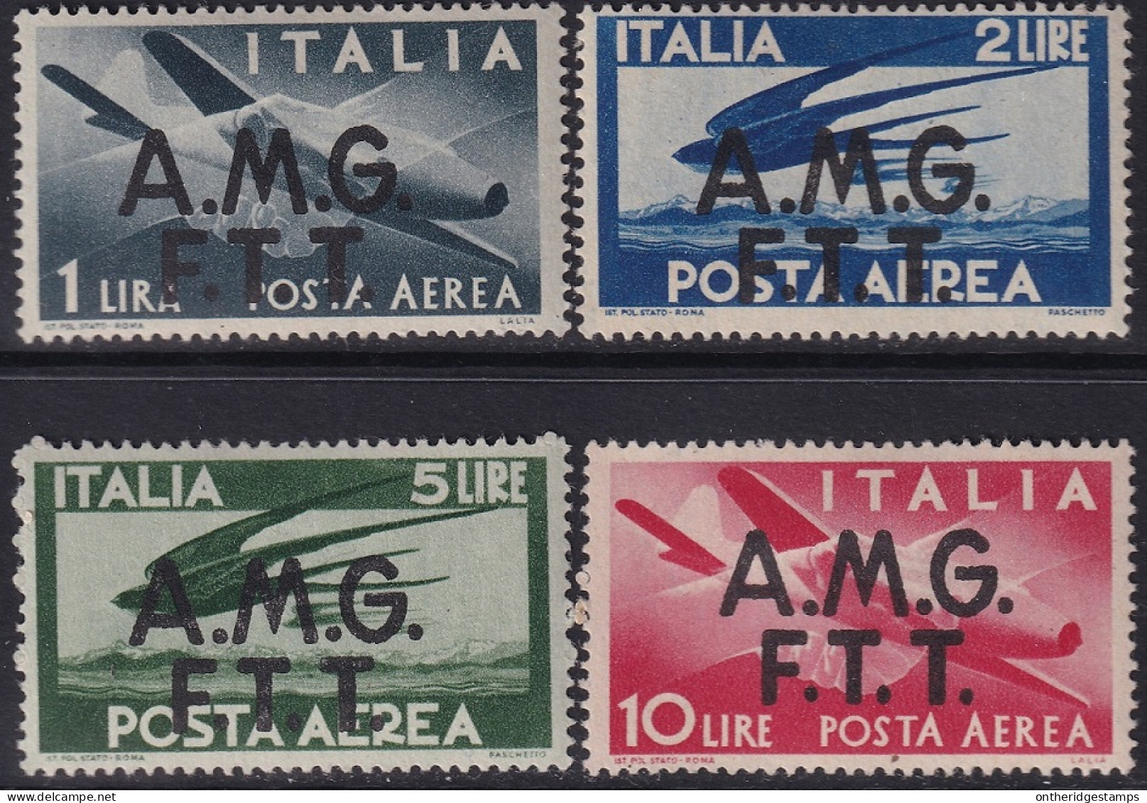 Trieste Zone A 1947 Sc C1-4 Sa A1-4 Air Post Partial Set MH* Disturbed Gum - Poste Aérienne