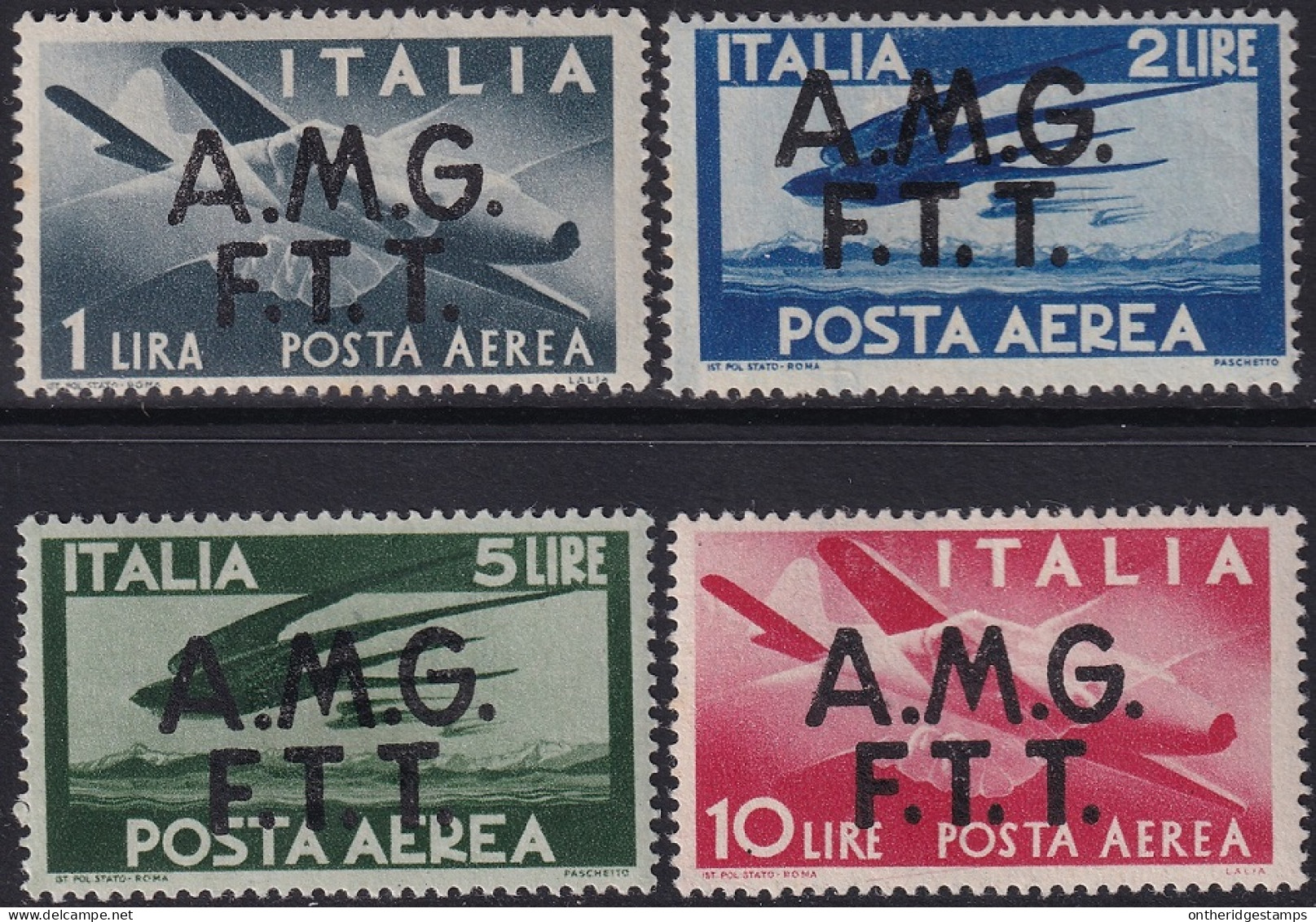 Trieste Zone A 1947 Sc C1-4 Sa A1-4 Air Post Partial Set MLH* Disturbed Gum - Airmail