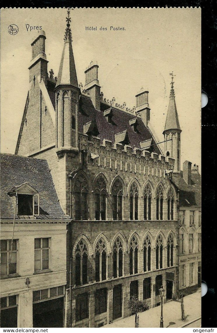 Carte-vue ( Ypres : Hôtel Des Postes) En Franchise  Obl. 19/05/1915+ Obl  Violet  Militaire - Armeestempel