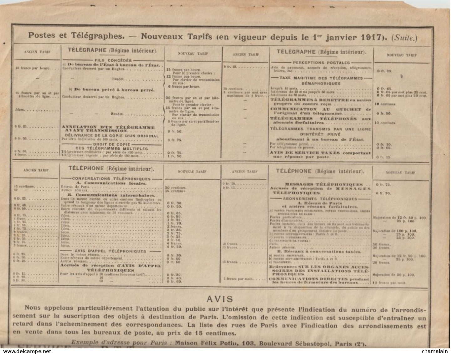 ALMANACH des Postes et Télégraphes  Année 1918 (bords dorés) Edition de l'Orphelinat .