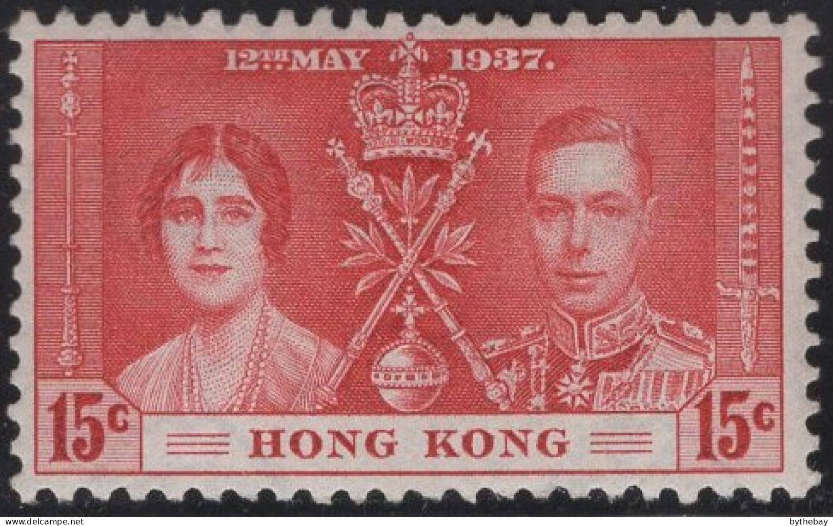 Hong Kong 1937 MH Sc 152 15c KGVI Coronation - Ungebraucht