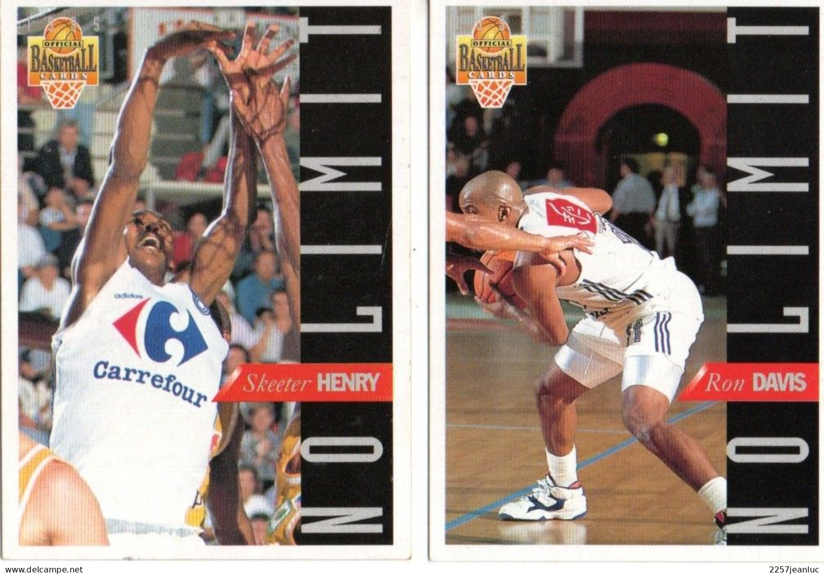 2 Cartes  Panini Nl:05 Ron Davis & Nl:09 - Skeeter Henry Basket Ball - Equipe  JDA Dijon - Baloncesto