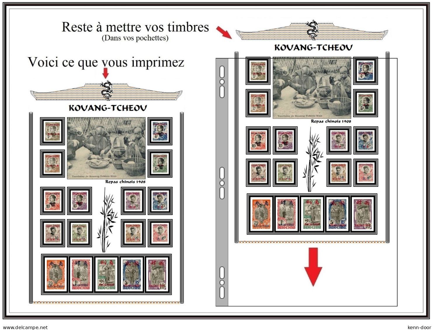 KOUANG-TCHEOU  Albums de timbres à imprimer  EDITION 2023