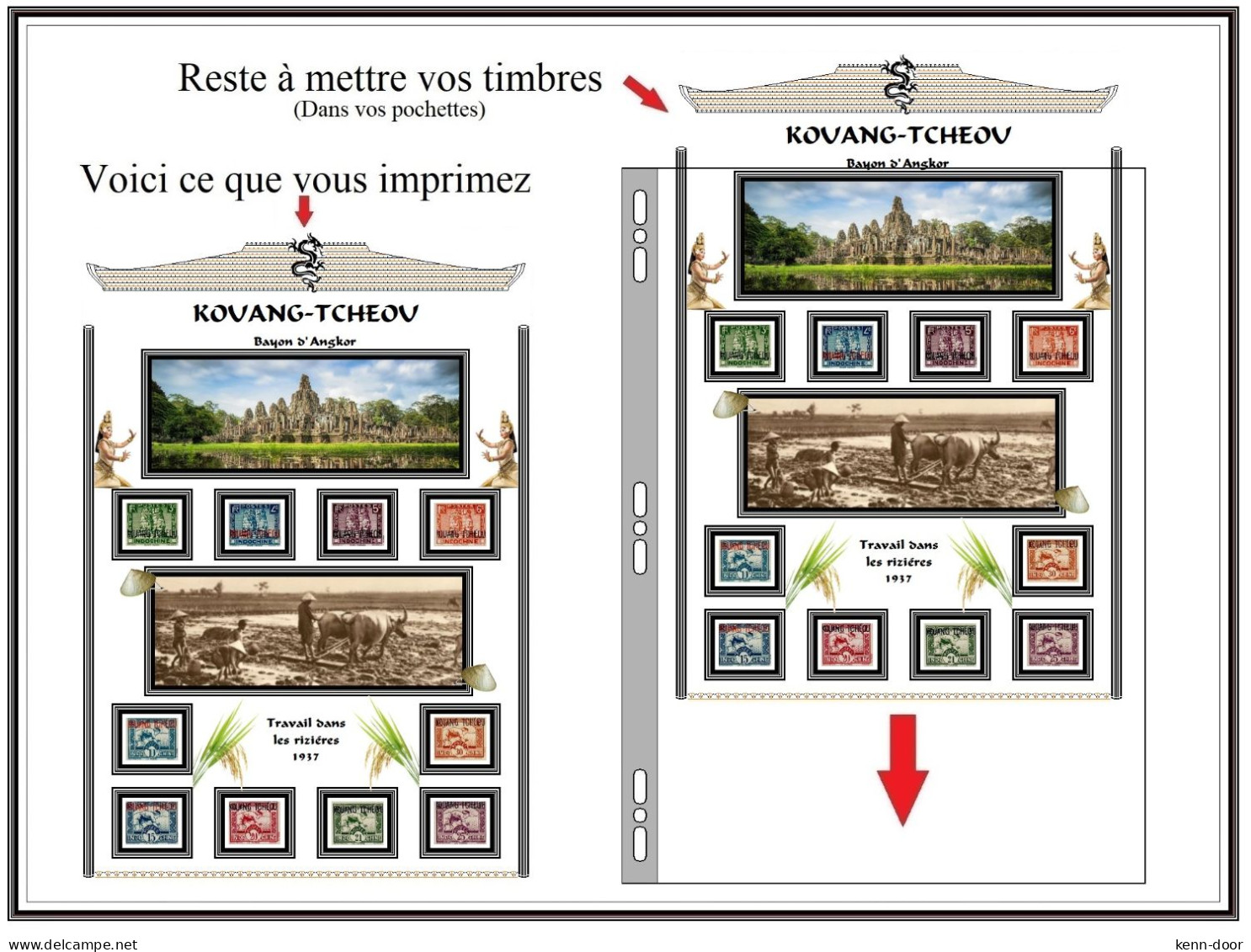 KOUANG-TCHEOU  Albums de timbres à imprimer  EDITION 2023