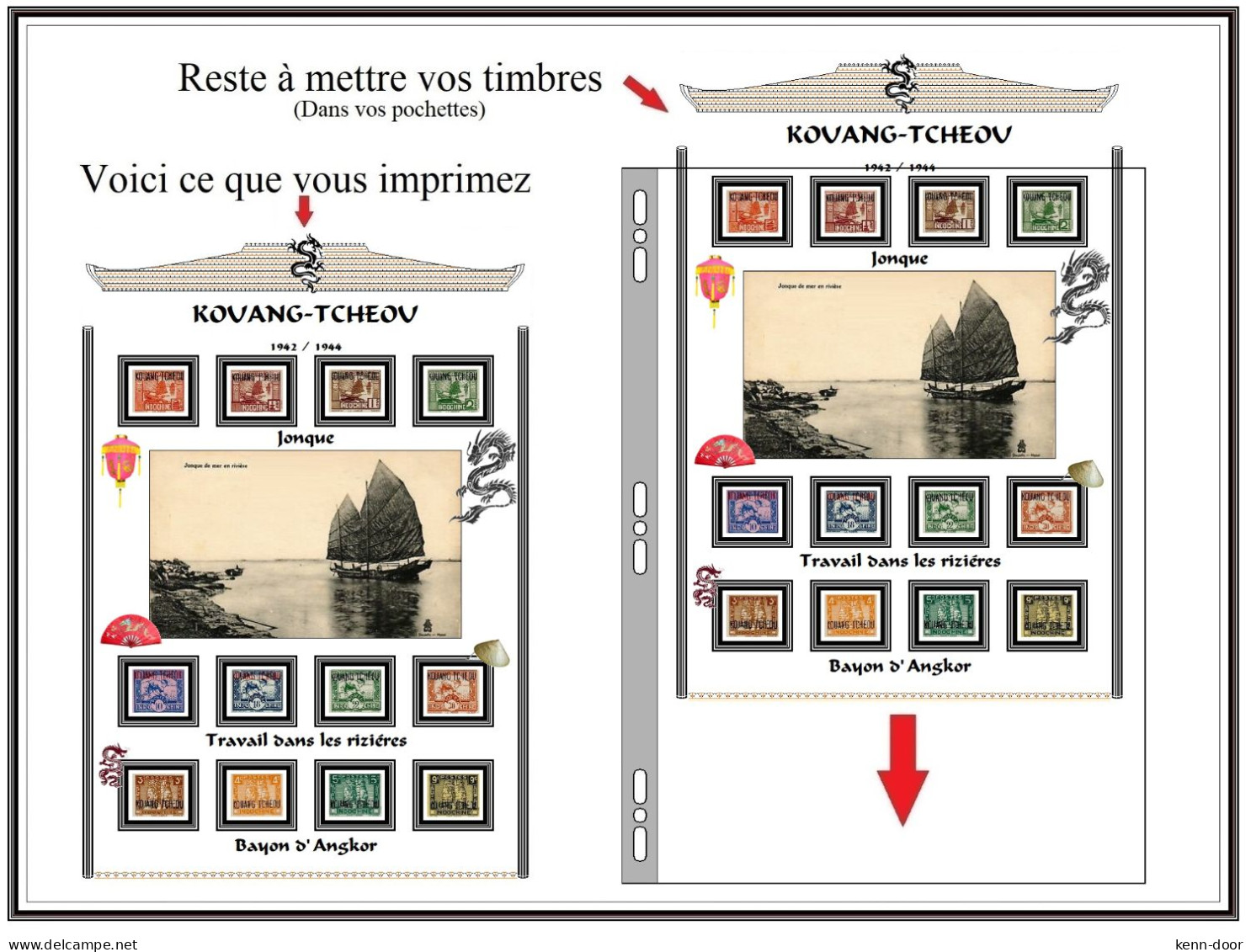 KOUANG-TCHEOU  Albums de timbres à imprimer  EDITION 2023