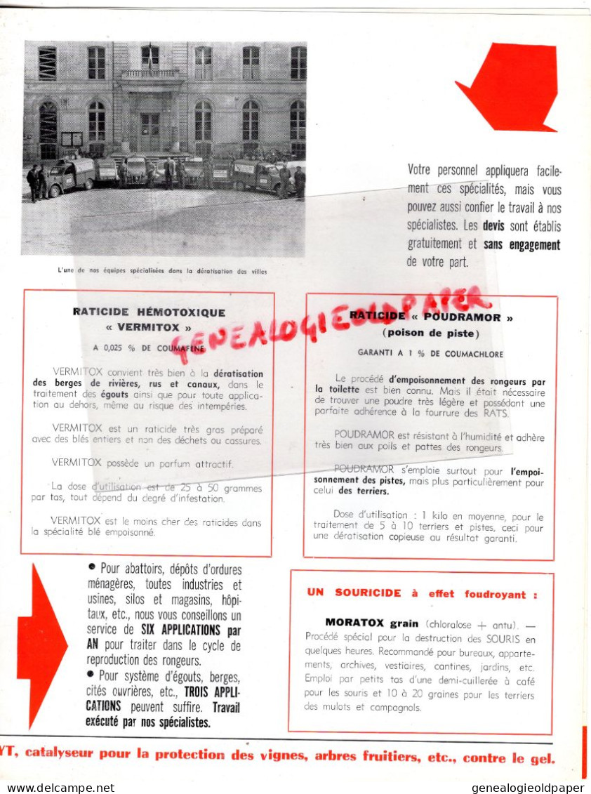 CDS -CENTRE DERATISATION SCIENTIFIQUE - PUBLICITE RATICIDE SOURICIDE HEMOTOXIQUE AMOR -TAUPICIDE VOMATOX INSECTICIDE - Agricultura