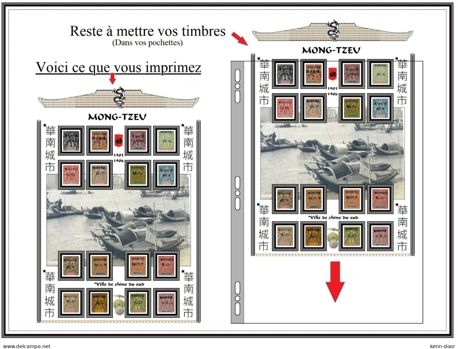 Album De Timbres à Imprimer   MONG-TZEU - Sonstige & Ohne Zuordnung