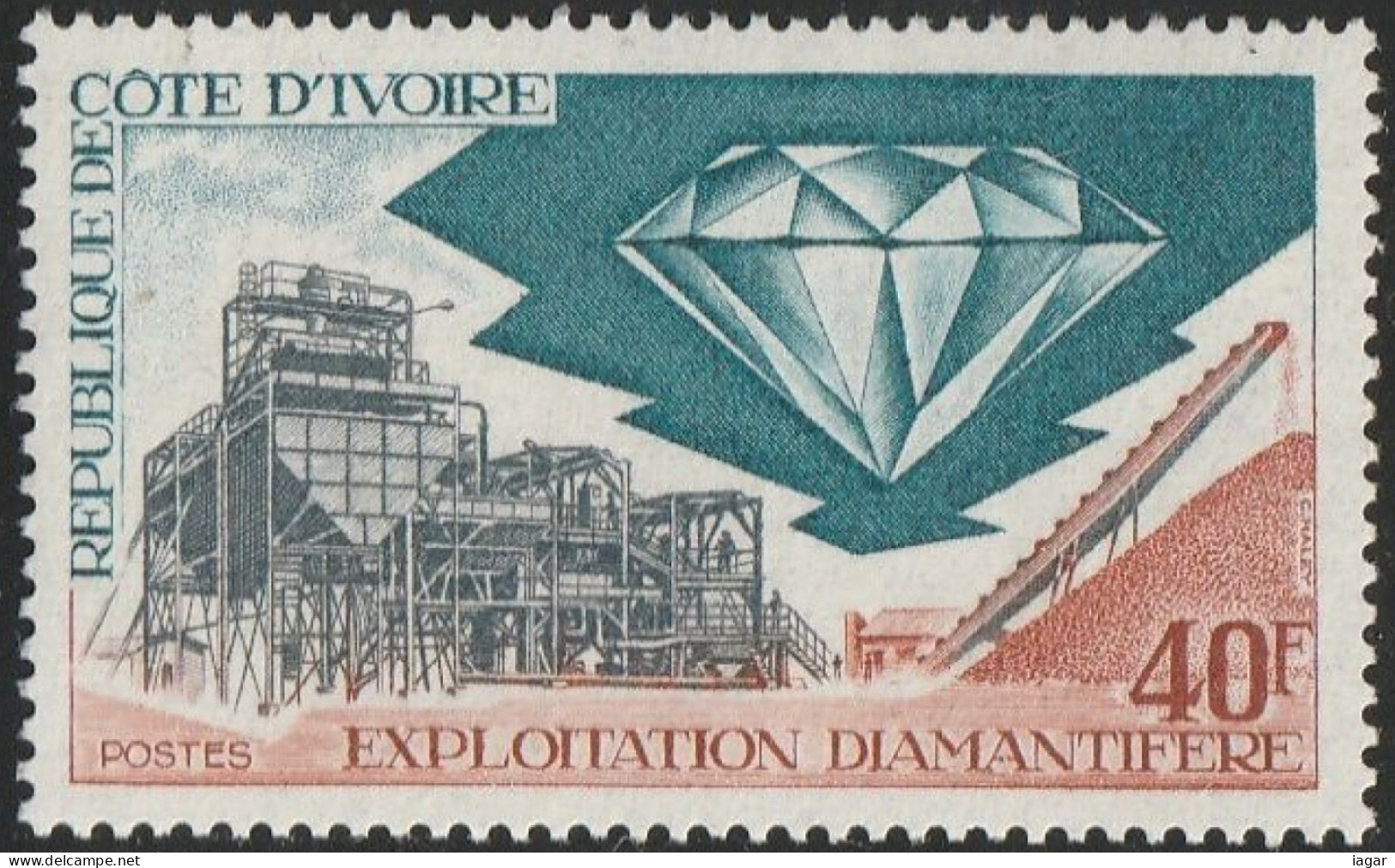 THEMATIC MINERALS:  DIAMOND MINING MINE  - COTE D'IVOIRE - Minéraux