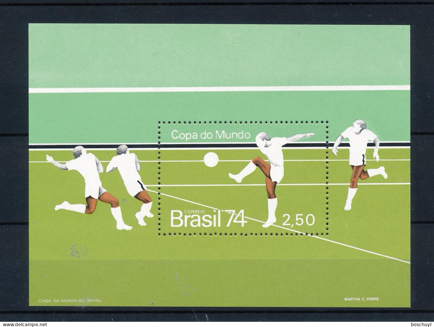 Brazil, 1974, Soccer World Cup Germany 1974, Football, MNH, Michel Block 34 - Blocs-feuillets