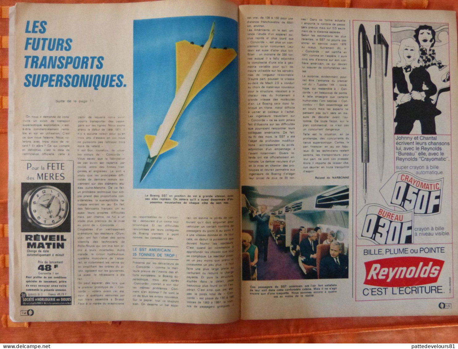 Revue TINTIN 1968 / Aviation Transports Supersoniques CONCORDE André TURCAT / BOEING  SST / Cyclisme R. POULIDOR - Aviation