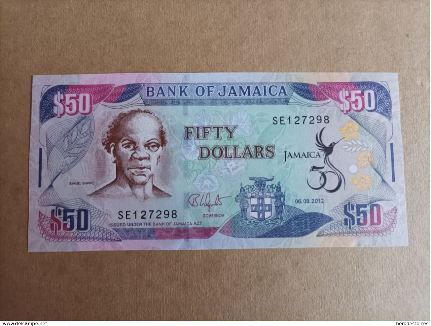 Billete De Jamaica De 50 Dolares, Año 2012, UNC - Jamaique