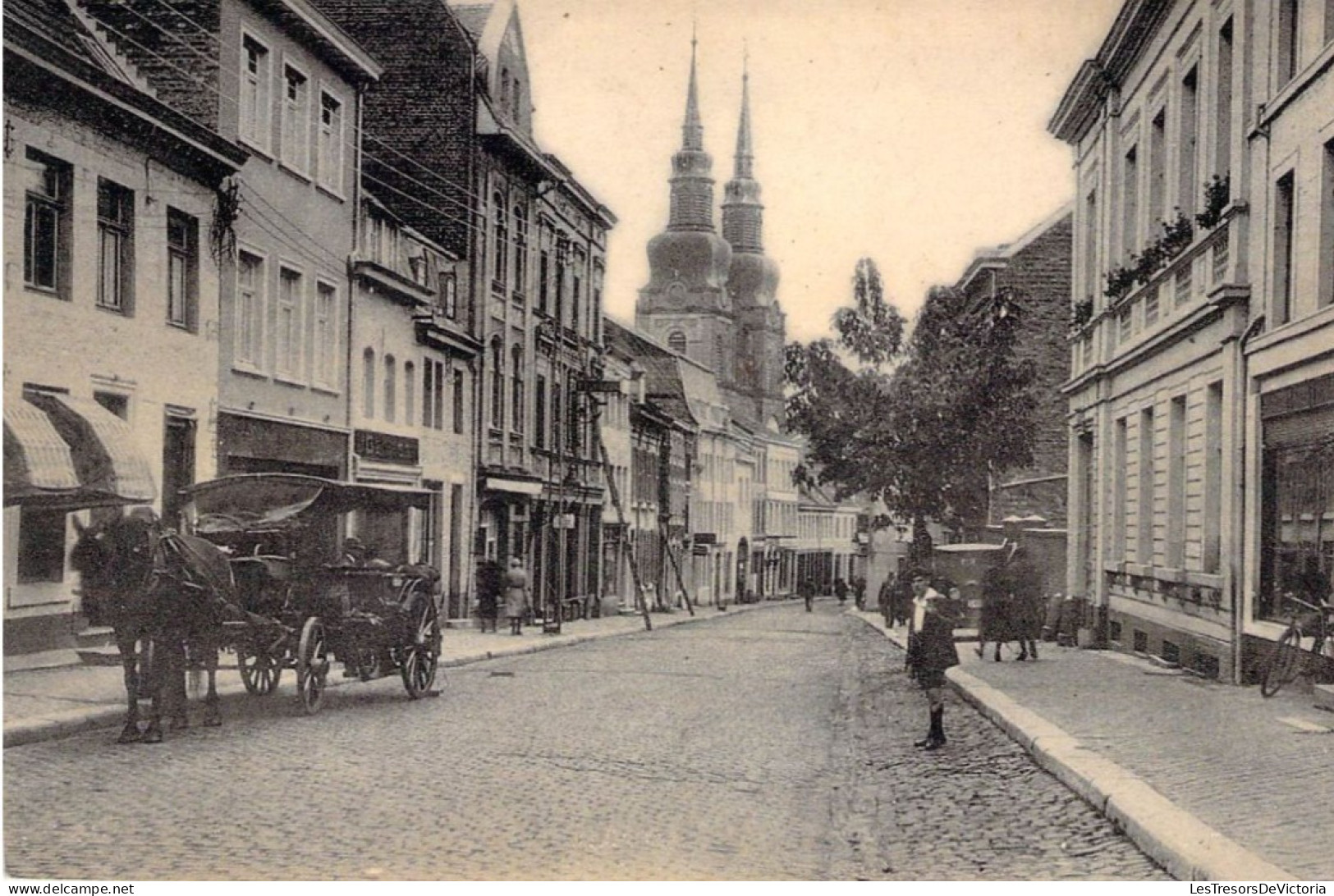 Belgique - Eupen - Rue Du Couvent - Edit. L. Franssen - Animé - Attelage - Carte Postale Ancienne - Waremme