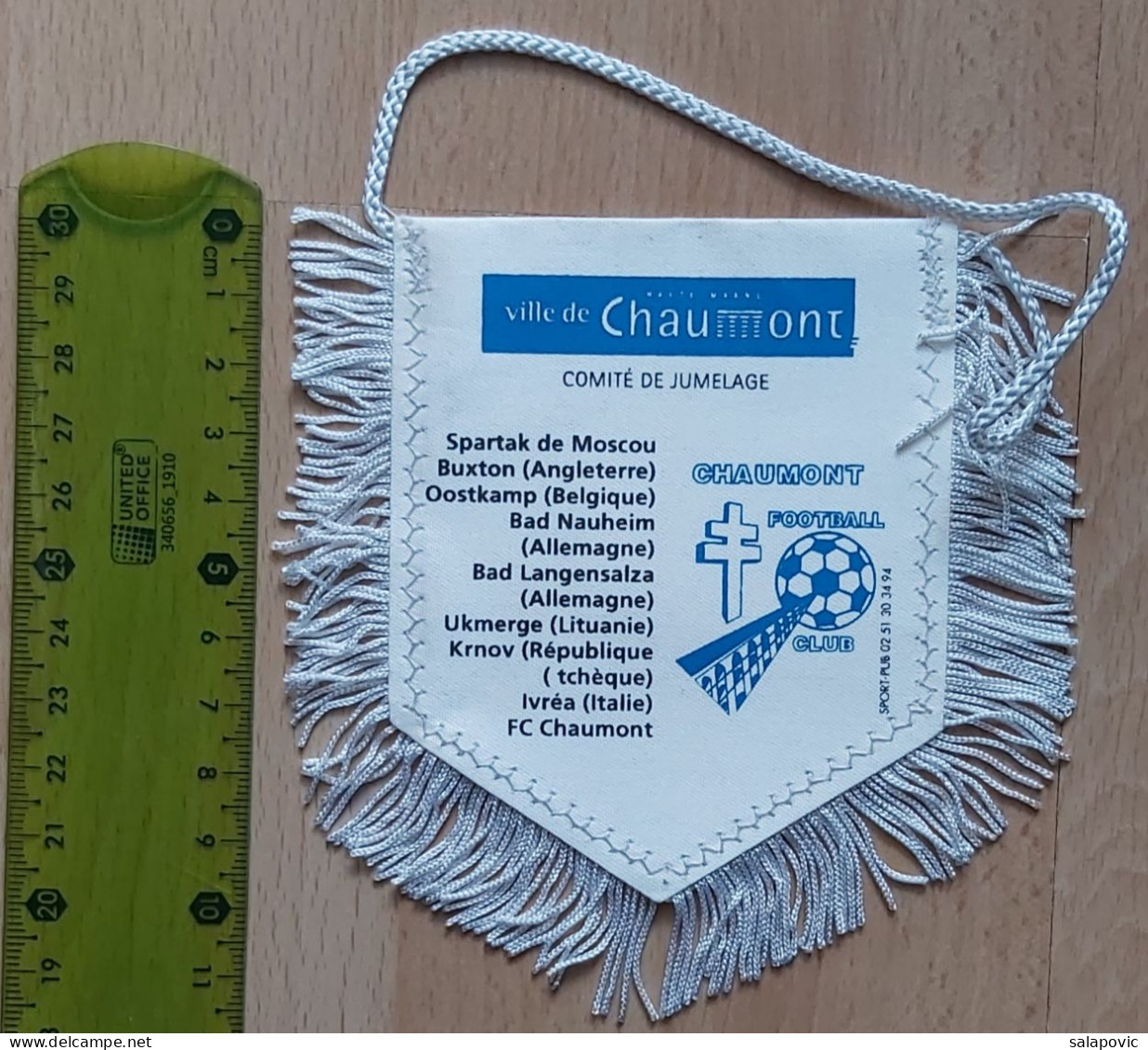 EURO 99 International Tournament Youth Football 1999 Chaumont  PENNANT, SPORTS FLAG ZS 4/20 - Bekleidung, Souvenirs Und Sonstige