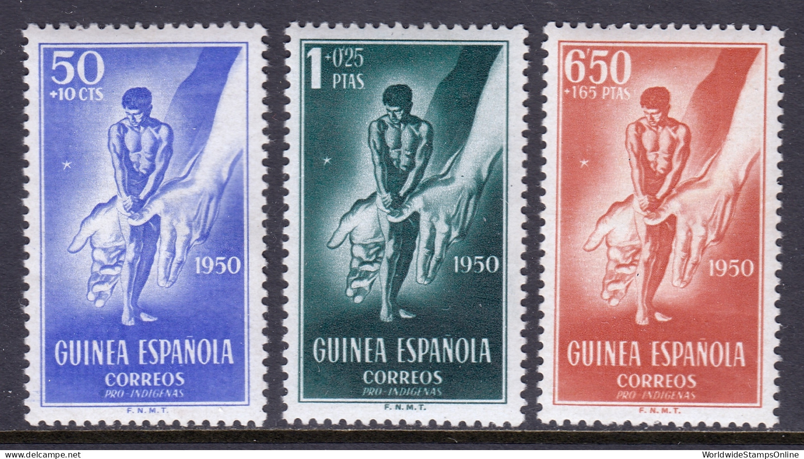 Spanish Guinea - Scott #B13-B15 - MH - Gum Bump #B13 - SCV $15 - Guinea Española