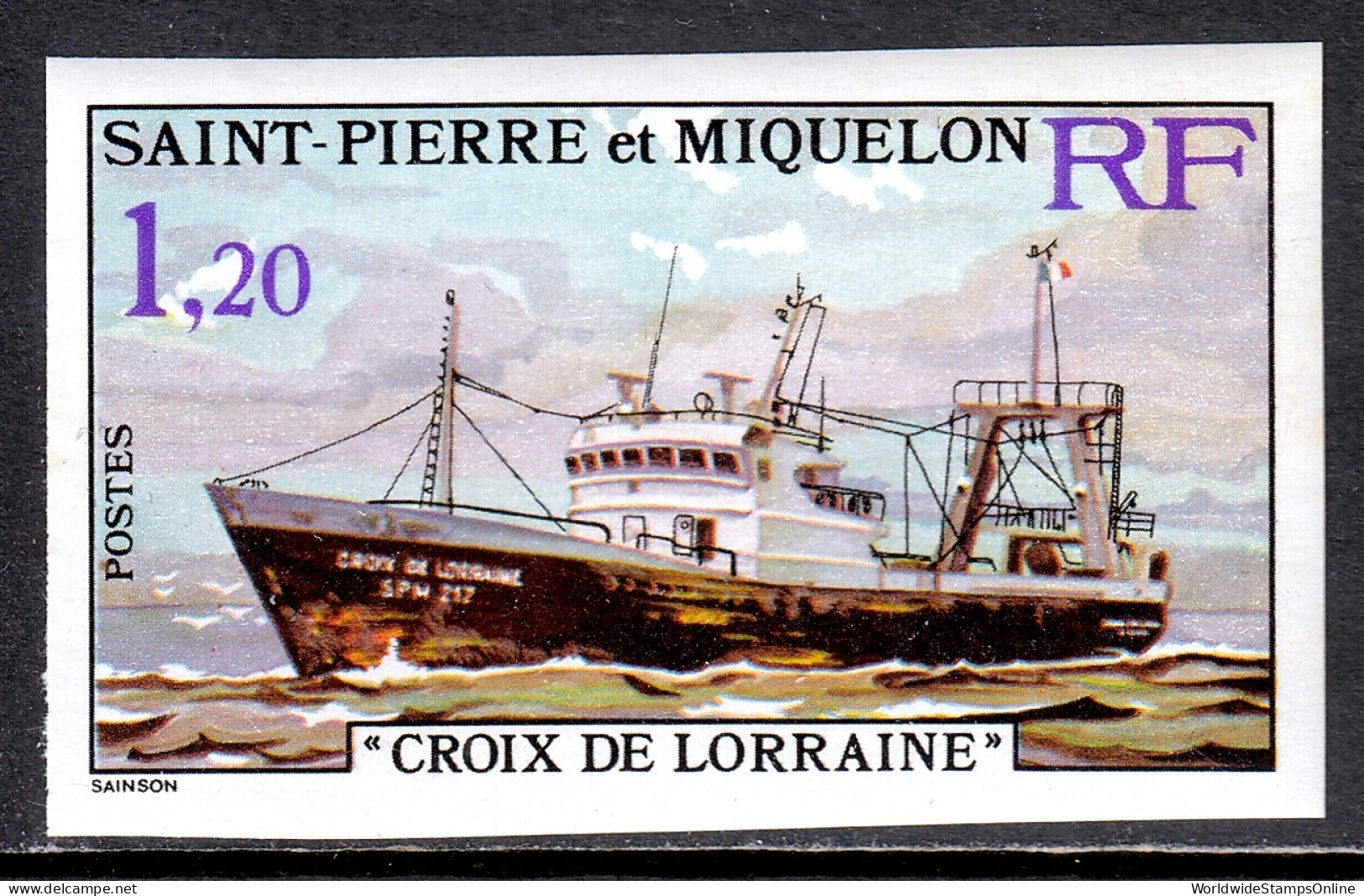 St. Pierre And Miquelon - Scott #451 - MNH - Imperf Proof - SCV $10 - Imperforates, Proofs & Errors