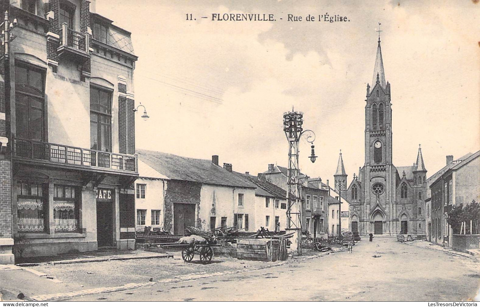 Belgique - Florenville - Rue De L'église - Edit. Mercelis Et Cie - Clocher - Horloge - Carte Postale Ancienne - Virton