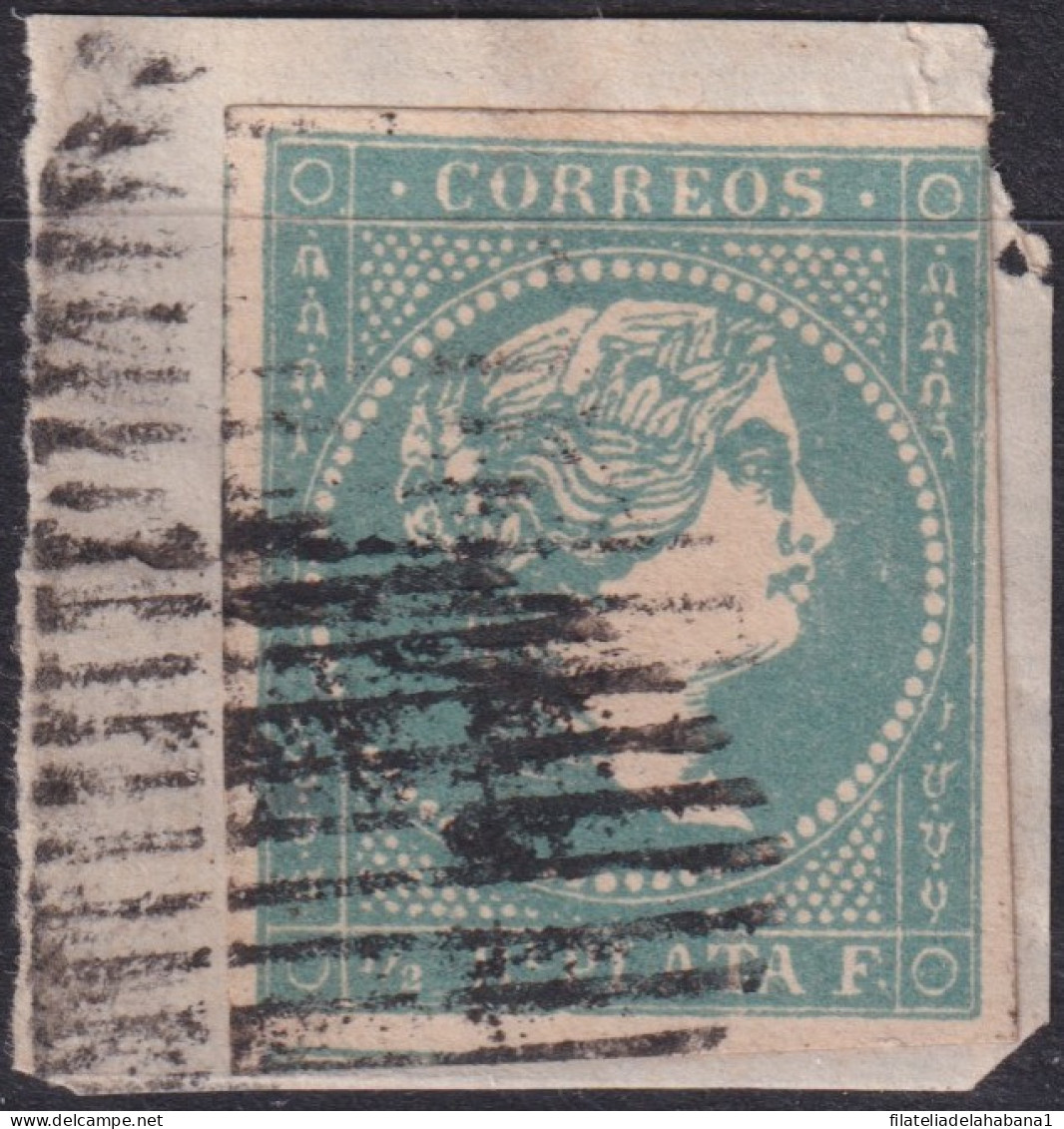 1857-405 CUBA ANTILLAS ESPAÑA SPAIN PUERTO RICO 1857 1/2 R POSTAL FORGUERY GRAUS TIPO VI FALSO POSTAL. - Préphilatélie