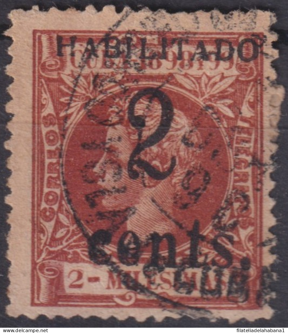 1899-660 CUBA US OCCUPATION 1899 2c S 2ml FIRST ISSUE PUERTO PRINCIPE. SMALL “2” DANGEROUS PHILATELIC FORGUERY FALSO. - Used Stamps