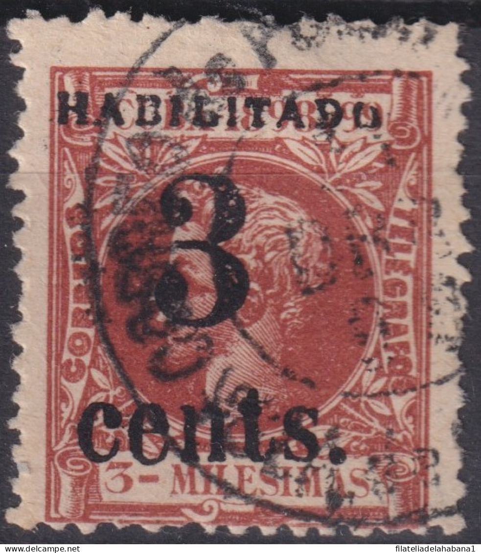 1899-663 CUBA US OCCUPATION 1899 3c S 3ml FIRST ISSUE PUERTO PRINCIPE. DANGEROUS PHILATELIC FORGUERY FALSO. - Gebraucht