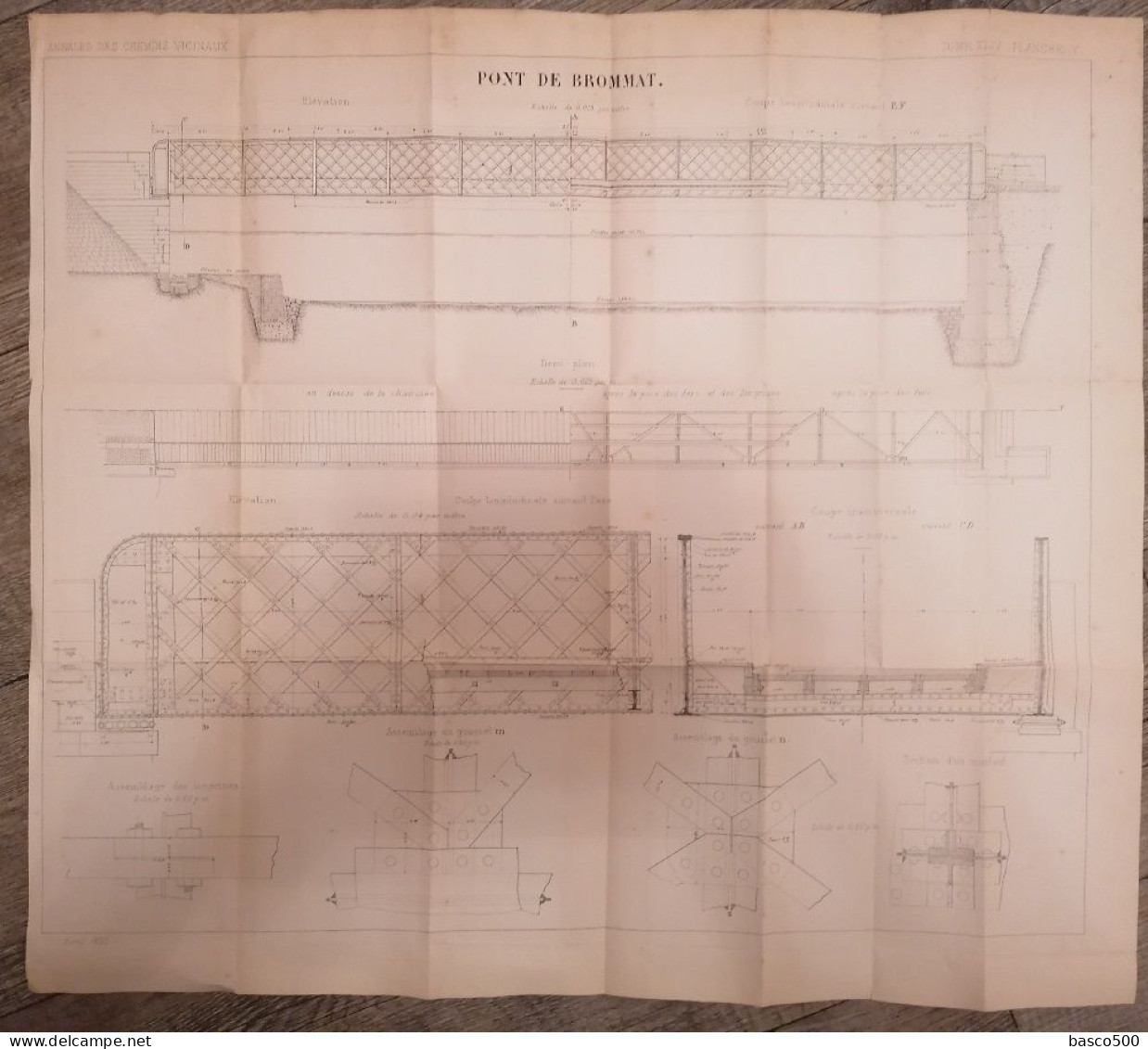 1893 BROMMAT (12) PONT De BROMMAT Grand Plan Technique - Opere Pubbliche