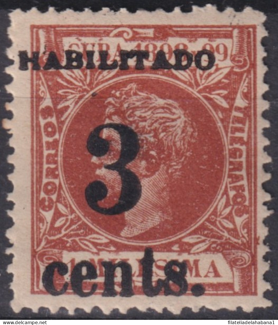 1899-664 CUBA US OCCUPATION 1899 3c S. 1ml . 3º ISSUE. PUERTO PRINCIPE. PHILATELIC FORGUERY FALSO FILATELICO. - Nuevos